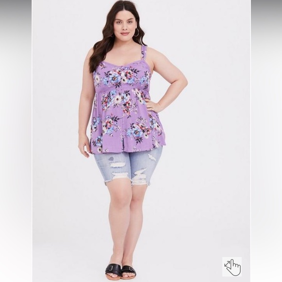 Torrid Babydoll Crepe Tank - Picture 2 of 9